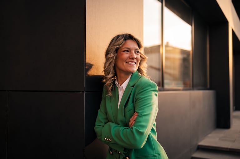 Confident businesswoman representing legacy protection
